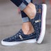 Women Plus Size Zipper Decoration Slip On Canvas Solid Color Casual Daily Flats