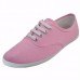 Womens Solid Color Canvas Lace Up Casual Flats Loafers