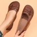 Women's Casual Solid Color Pleated Soft Flat Loafers Shoes