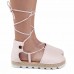 Womens Strappy Espadrilles Plus Size Casual Solid Color Summer Platform Sandals