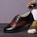 Color Block Lace Up Casual Women Brogue Flats Shoes