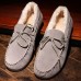 Men's Lambswool Mocassin Slippers with Rubber Sole