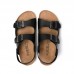 summer trend male cork beach clip feet couple leather sandals