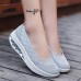 Women Mesh Splicing Sport Casual Lace Up Platform Sneakers