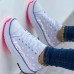 Large Size Women Embroidered Casual Comfy Platform Canvas Shoes