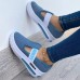 Large Size Women Letter Print Elastic Slip-On Comfy Breathable Mesh Comfy Platform Sneakers