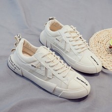 Women Canvas Lace Up Front Slip Resistant Casual Court Sneakers