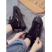 Women Canvas Lace Up Front Slip Resistant Casual Court Sneakers