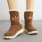 Plus Size Women Suede Fabric Belt Buckle Slip Resistant Short Snow Boots